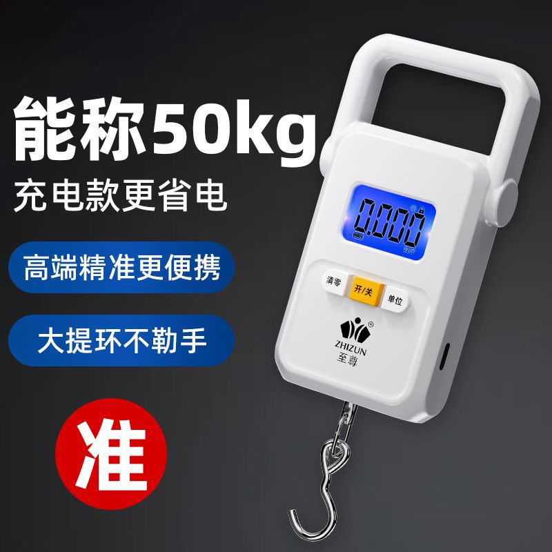 Handwaage Elektronische Waage Hochpräzision 50 kg Kleine tragbare Mini-Gepäckwaage Handwage Einkaufswaage Federwaage