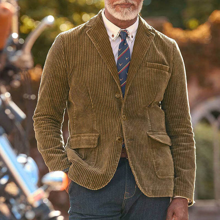 2024 Winter Herren Cord Einfarbig Anzugjacke für Männer_voghion.com