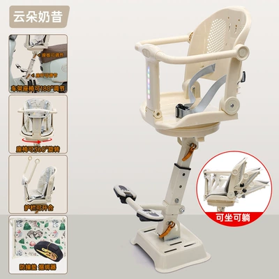 Electric car child seat adjustable for sitting and lying - new-178-light-brown-child-seat-with-added-height-music-and-lighting