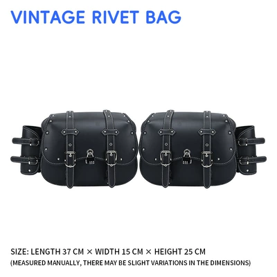 Motorcycle bumper — side bag protection modification - a-pair-of-rivet-quick-release-leather-side-bags-with-anti-theft-lock-cup-holder