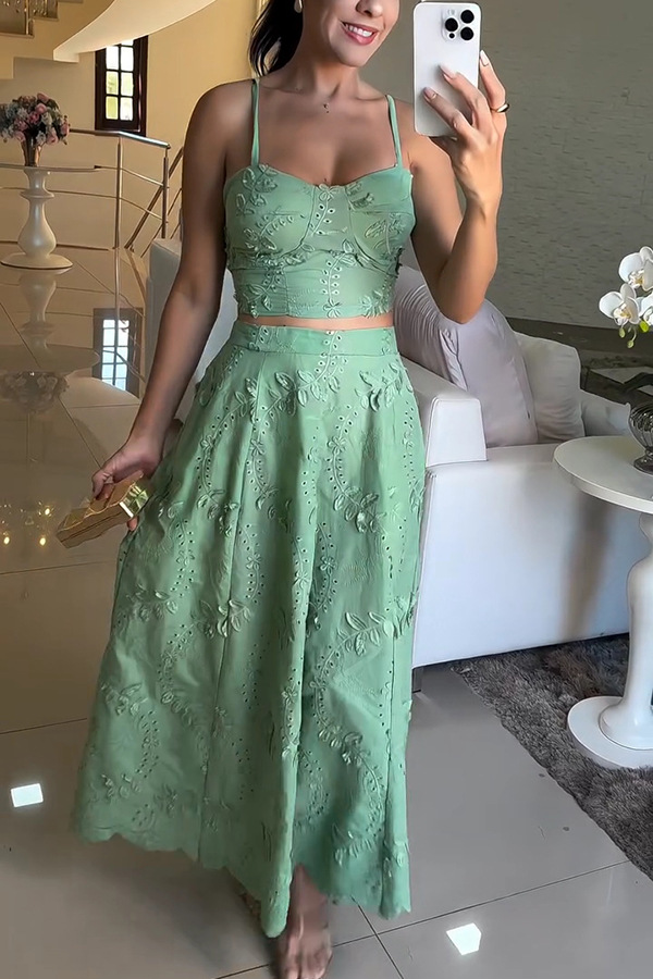 Fiesta Calle Mujeres Casual Elegante Color Sólido Poliéster Conjunto Coordinado De Falda Conjuntos De Falda display picture 3