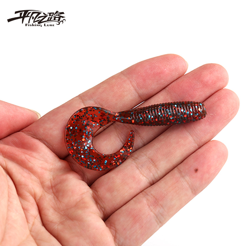 Soft Grubs Fishing Lures Curl Tail Grubs Baits Fresh Water Bass Swimbait Tackle Gear