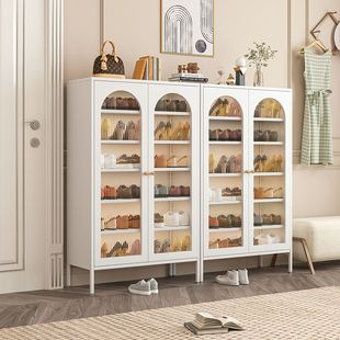 Steel Shoe Cabinet Home Entrance Floor-Standing Double-Door Shoe Rack Simple Large-Capacity Multi-Layer Corridor Storage Cabinet
