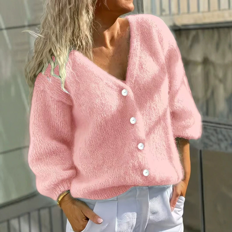 2026 European and American Autumn and Winter New Foreign Trade Amazon Independent Site Cross-Border Women's Simple Button-Up Cardigan Sweater Coat 2026 European and American Autumn and Winter New Foreign Trade Amazon Independent Site Cross-Border Women's Simple Button-Up Cardigan Sweater Coat