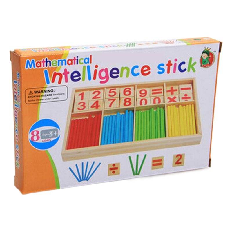 Transfronterizo de niños Montessori digital stick caja de hierro contando palo de cálculo de madera rack de jardín de infantes aritmética adición y resta material didáctico