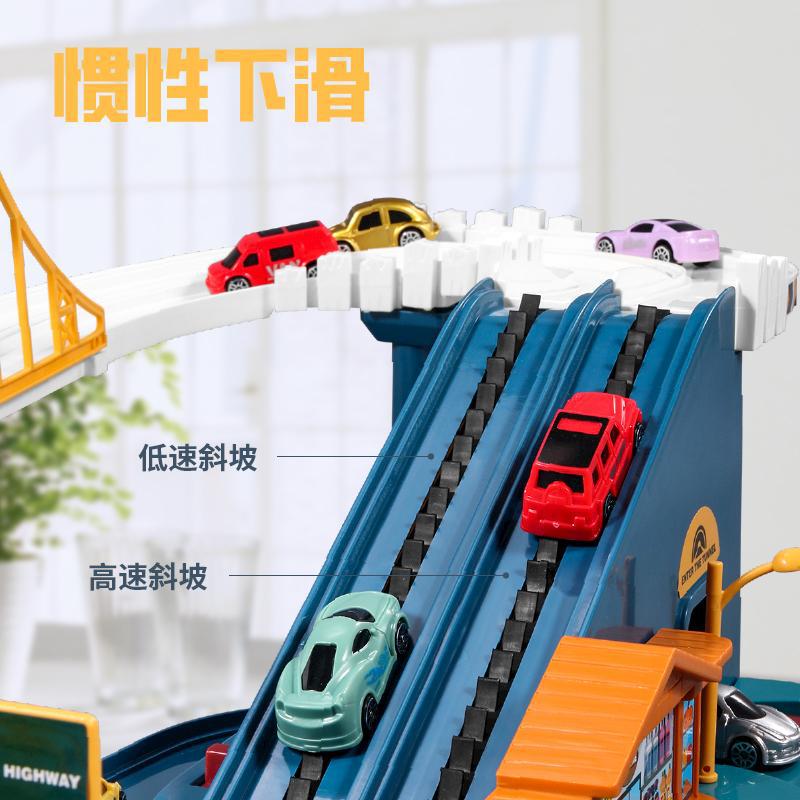 Rail car to break through the big adventure dinosaur mountain highway city highway suitable for cartoon inertia car Rail car to break through the big adventure dinosaur mountain highway city highway suitable for cartoon inertia car