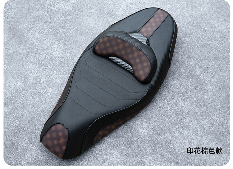 Suitable for Shengshi 350D motorcycle sports cushion assembly modified waist support waterproof seat bag frosted black suede leather