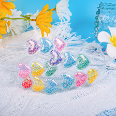 Xintian Children’s Cute Candy-Colored Hair Clip Headband, Korean-Style Cartoon Transparent Quicksand Heart-Shaped Hairband Headwear Wholesale