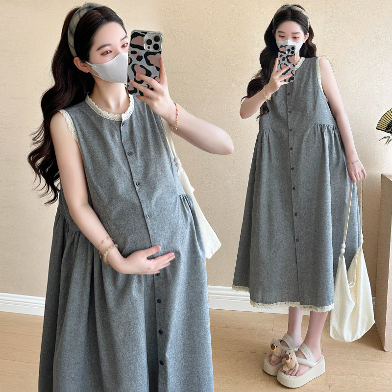 in stock Pregnant Women Summer Dress Artistic Age-reducing Cotton and Linen Pregnant Women's Vacation Skirt Breastfeeding Pregnant Women's Skirt Pregnant Women's dress in stock Pregnant Women Summer Dress Artistic Age-reducing Cotton and Linen Pregnant Women's Vacation Skirt Breastfeeding Pregnant Women's Skirt Pregnant Women's dress