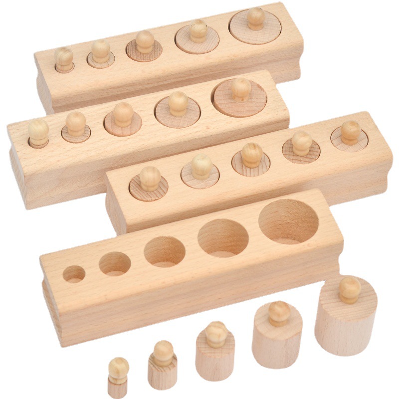 Matemáticas de los niños educación temprana iluminación enchufe de haya cilindro inteligencia desarrollo mano-ojo coordinación ejercicio educativo material de enseñanza