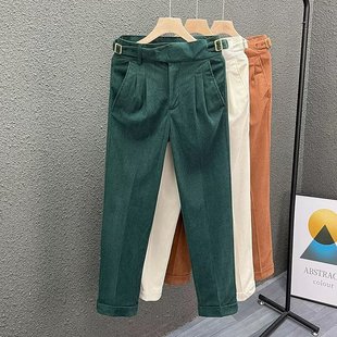 Autumn and Winter Italian-style Western Pants Vintage Naples High Waist Western Pants Straight Tube Curled Corduroy 2025 Western Pants