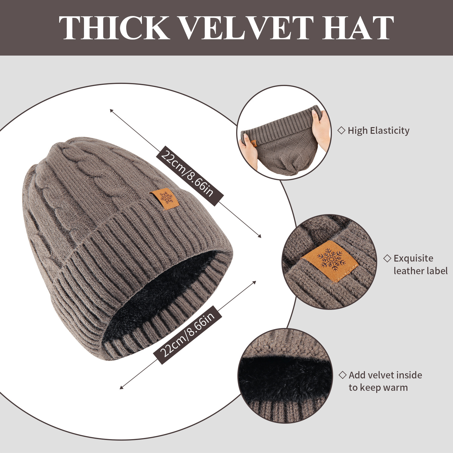 Gorro de punto personalizado para hombre en invierno, forrado de lana y engrosado para proteger del frío, gorro de lana para ciclismo, conjunto de tres piezas de gorro, bufanda y guantes.