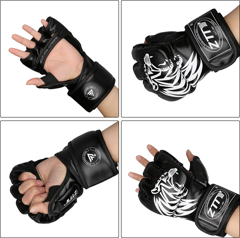 Nuevo MMA medio dedo guantes de boxeo al por mayor Sanda adulto entrenamiento guantes de boxeo