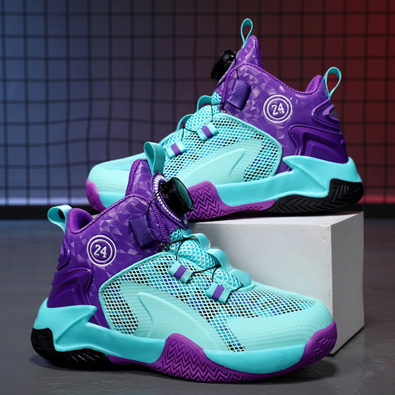 Niños 2025 niños botones giratorios zapatos deportivos de primavera y otoño estudiantes zapatos para correr otoño nuevos zapatos de baloncesto