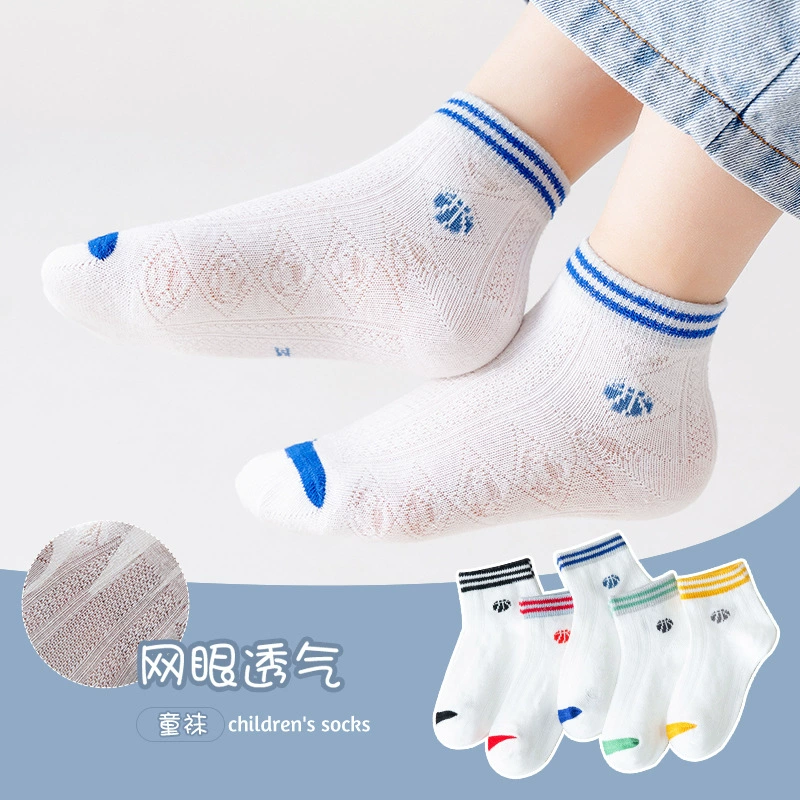Sports children's summer thin knee socks for students for boys, for teenagers, mid-length