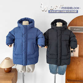 风之谷2025冬季新款童装儿童韩版三防长款保暖羽绒服男女童厚外套