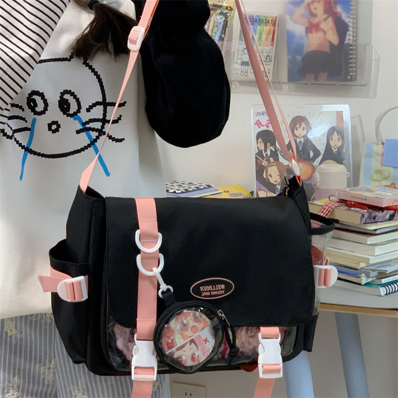 Black single bag [send small round bag]