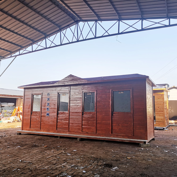 景区环卫厕所 复古实木移动公厕 景观仿古卫生间户外多连体洗手间