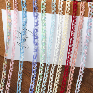 DIY handmade clothing dream color accessories decorative width 1cm unilateral wave color polyester small water soluble lace