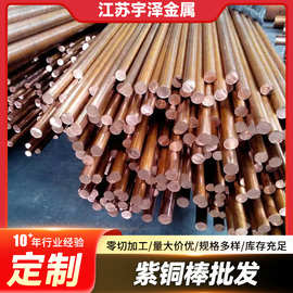 国标T2紫铜棒现货 10mm 15mm 25mm纯铜接地棒材规格多样 可零切