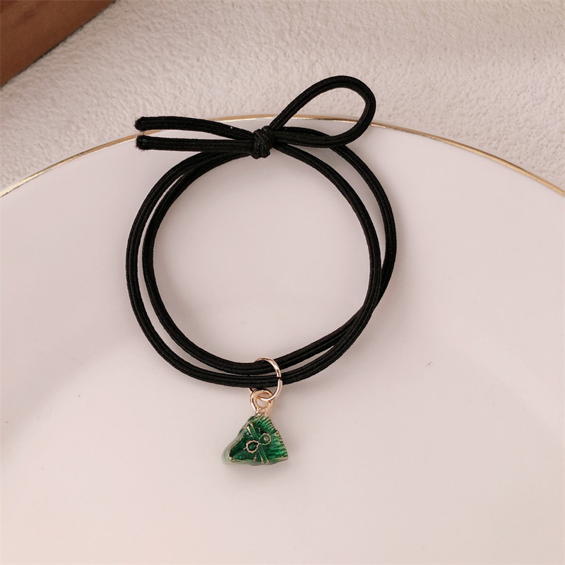 Festival del Boat del Barco del Dragón Zongzi Círculo de Cabello Estilo Nacional Zongzi Chica atada correa de cabello cuerdas de cabello triangulares Zongzi adornos para el cabello