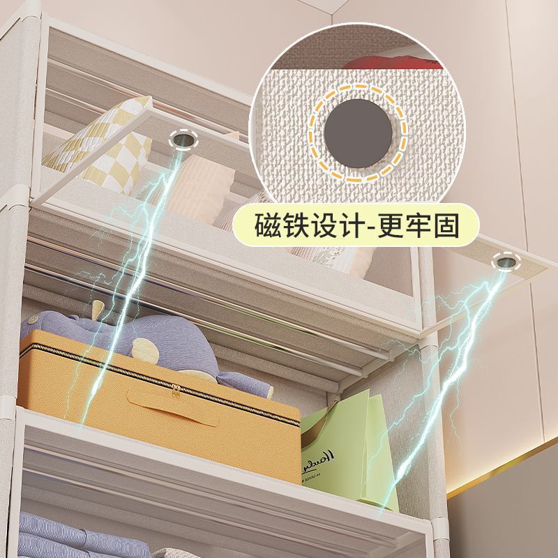 組み立て賃貸住宅ウェンウォーホーム賃貸住宅収納キャビネットワードローブシンプルな防塵寝室収納ワードローブ多層|undefined