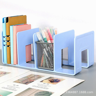 Four-Column Bookend Multi-Color Durable Material Transparent Office Stationery Bookshelf Student Book Desktop Storage Rack Wholesale