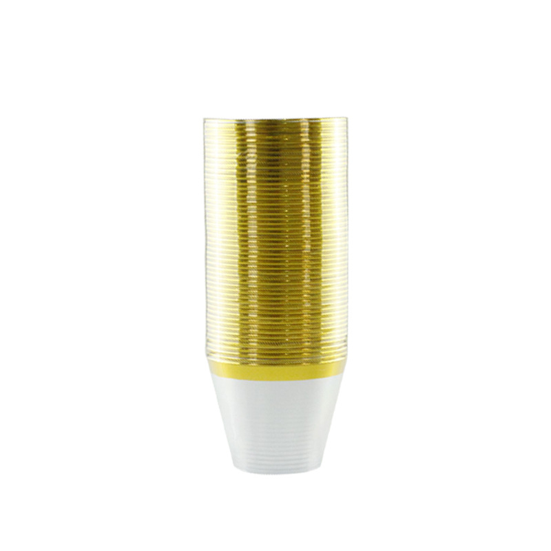 9oz bronceado taza de plástico copa de vino desechable taza de comida occidental beber utensilios