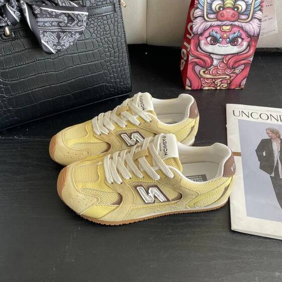Soft Leather Flat German Training Shoes Women's 2025 Summer New Korean-style All-match Casual sneaker Comfortable Breathable White Shoes