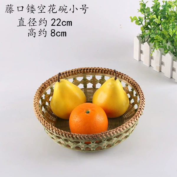 T^Handmade bamboo weaving products Bamboo weaving products Creative decoration Home dustpan tray Household small bamboo tray round