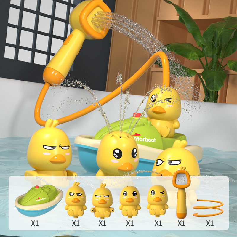 Juguete de Baño para Bebés con Forma de Pato, Molino de Agua Giratorio, Pato Pequeño, Juego de Agua para Niños, Rociador de Agua, Pato Grande para Niños y Niñas