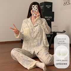 2025网红复古云朵棉高级感长袖睡衣女开衫甜美花边家居服套装新款