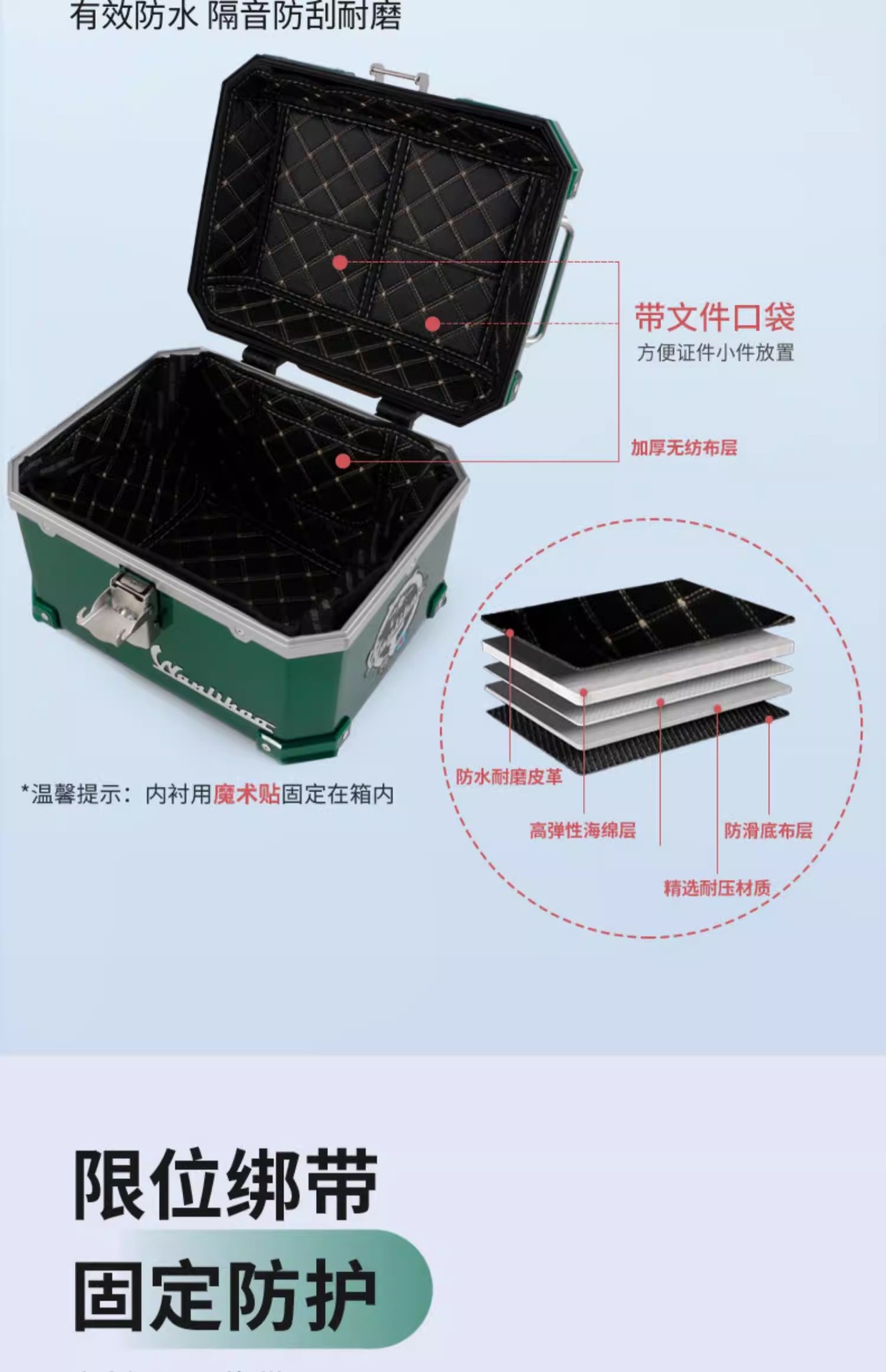 Wanlihao Is Suitable for Suzuki Us125T Motorcycle Rear Trunk, Large-Capacity Non-Aluminum Alloy Electric Vehicle Trunk