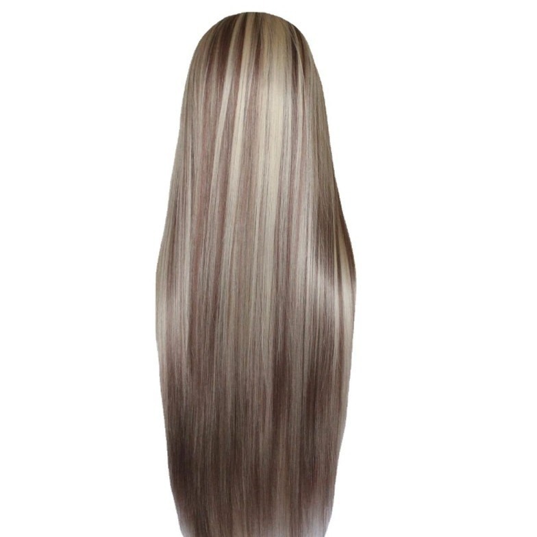 Nova peruca feminina longa de fibra resistente a altas temperaturas, com degradê, mistura de cores europeias e americanas, lisa._voghion.com