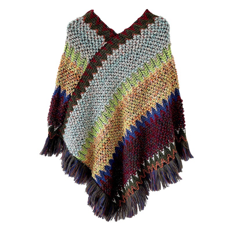 Nacional viento turismo primavera chal femenino irregular cabeza caliente llano borla bufanda fuera con capa