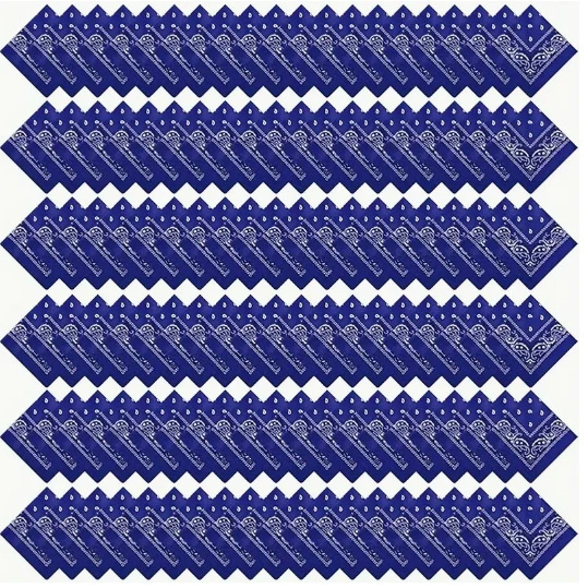 Бандана с принтом, 12 шт., легкая и модная, яркий цветной носовой платок унисекс — королевский синий