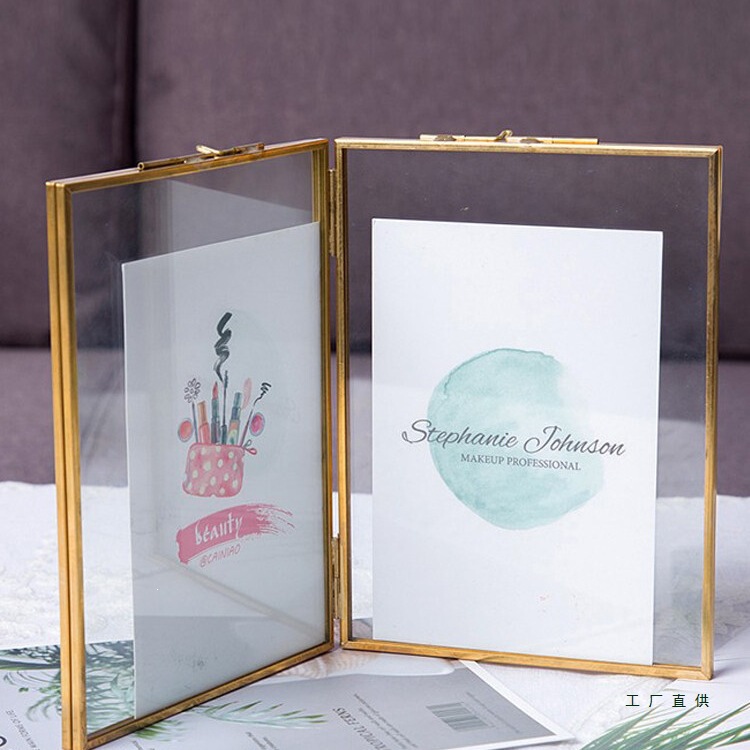 Nordic Retro Brass Folding Glass Photo Frame DIY Plant Specimen Holder Desktop Decoration Ornament Wedding 678inch Nordic Retro Brass Folding Glass Photo Frame DIY Plant Specimen Holder Desktop Decoration Ornament Wedding 678inch