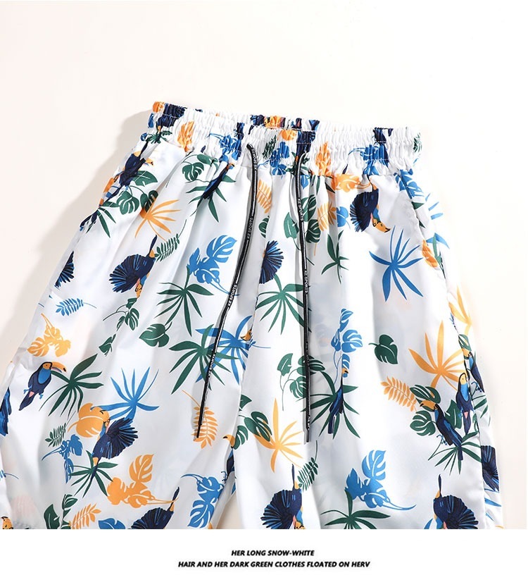 Herr skjortset hawaii blommig strandkläder lös retro stil_voghion.com