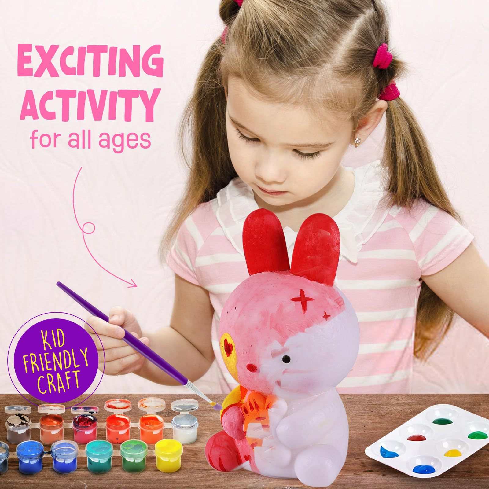 Unisex kinder DIY schilderij schilderij konijn nachtlampje verjaardagscadeau jongens en meisjes speelgoed handgemaakt kleur vulling spelen_voghion.com