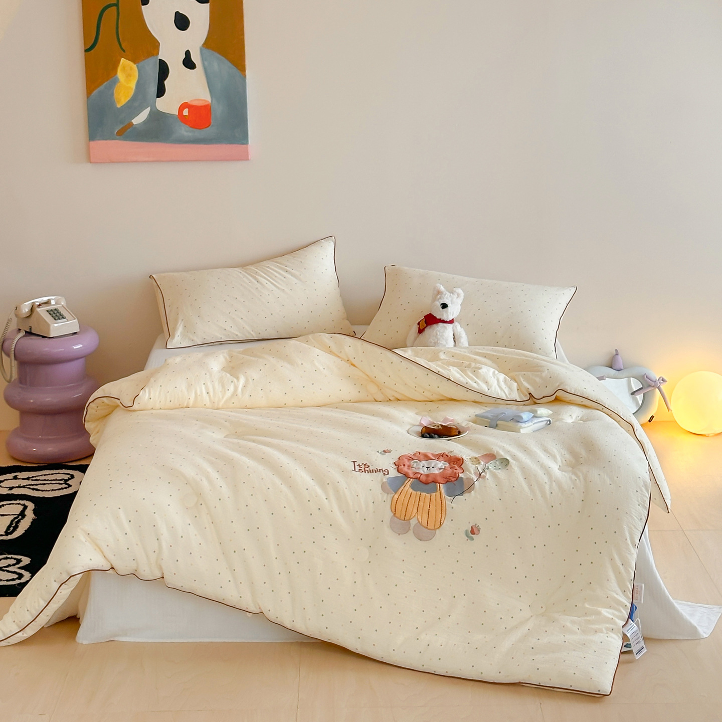 New Double-Layer Gauze Cartoon Patchwork Quilt Core Double Bed Spring and Autumn Quilt Machine Washable Thickened Winter Quilt Wholesale