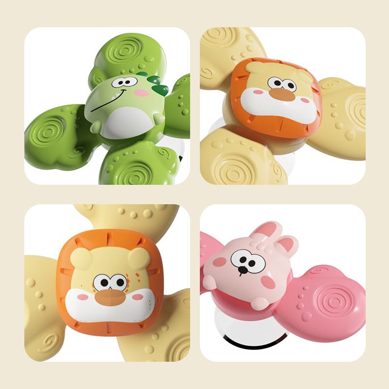 Transfronterizos bebés y bebés auto-instalación giratoria giratoria rotación rotación rotación animal giroscopio baño bebé juego de agua puzzle