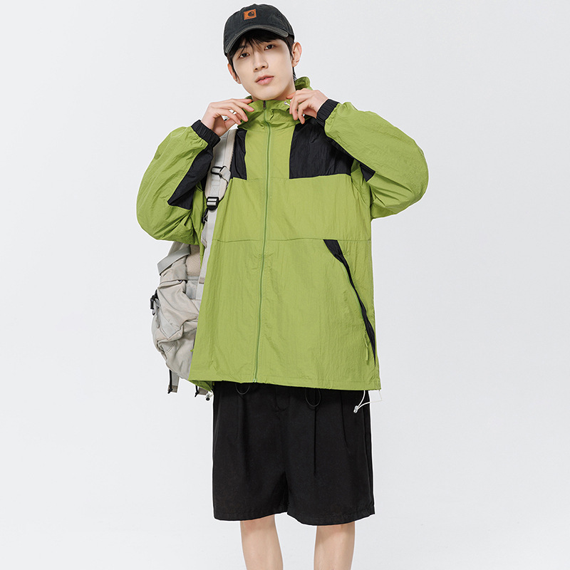 (2개) 남성과 여성을위한 태양 보호 의류 여름 얼음에 민감한 경량 안티 자외선 낚시 의류 여성용 캐주얼 스킨 의류 후드 재킷