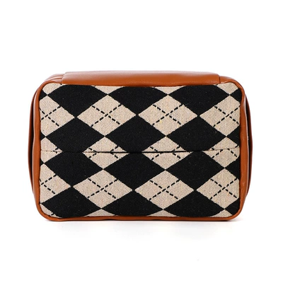 Creative car tissue box fashion Car tissue box/set - jacquard-diamond-black-and-yellow-tissue-box