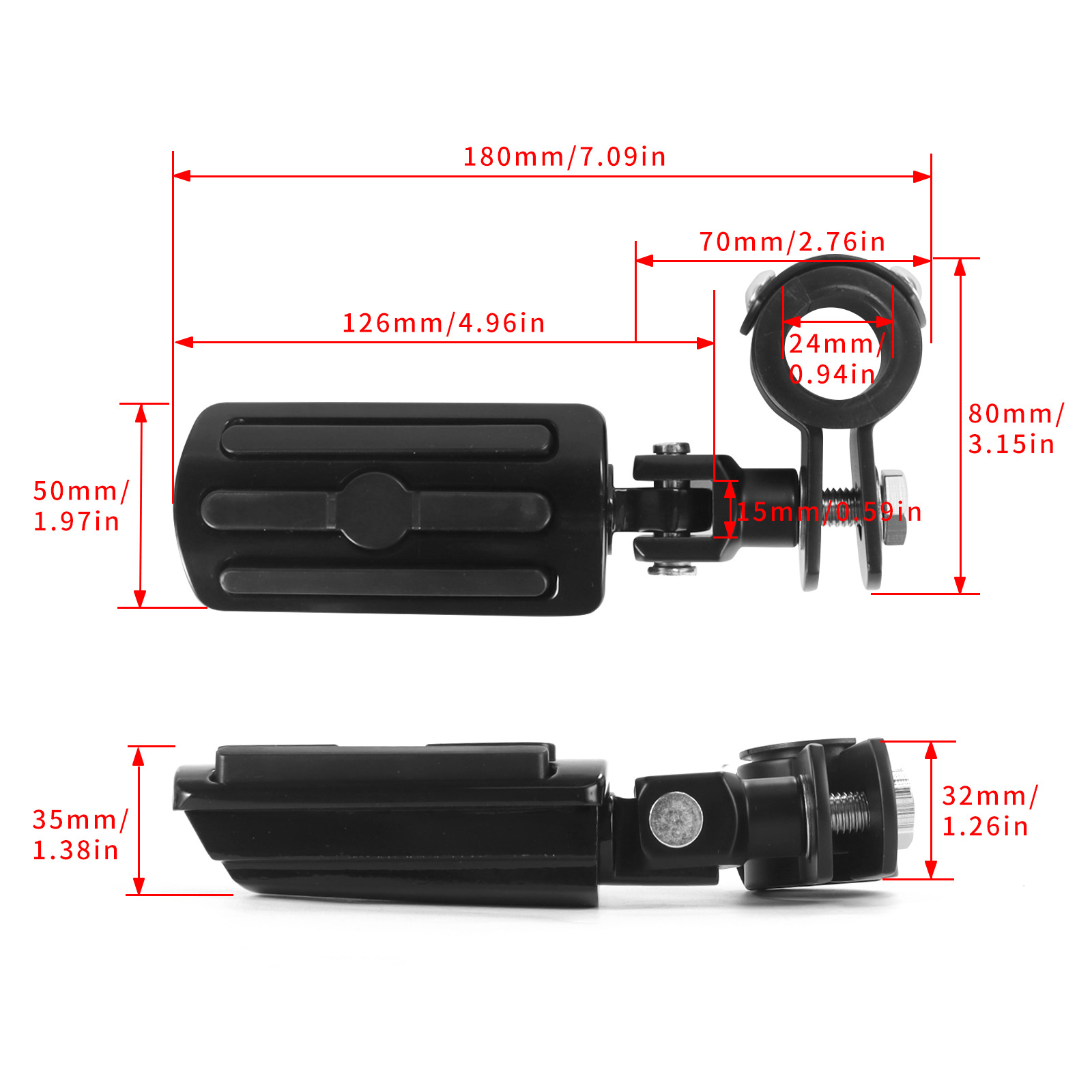 Suitable for Harley Road King Street Glide Modified Aluminum Alloy Footrests Motorcycle Modification Parts