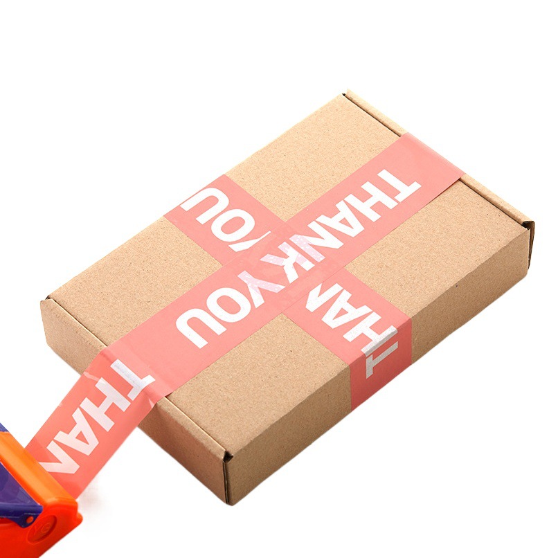 THANK YOU Cinta blanca empaquetada cinta exprés rollo grande al por mayor cinta de sellado rosa de red roja