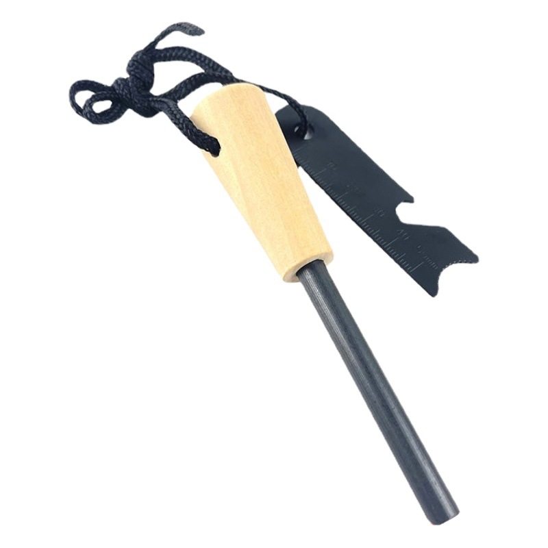 Portátil al aire libre Firestone equipo de camping supervivencia al aire libre herramienta de supervivencia magnesio palo fuego tomando máquina mango de madera palo de fuego