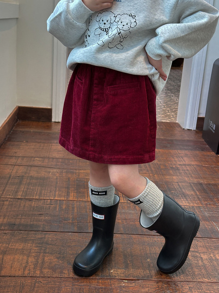 Autumn children's corduroy solid color skirt