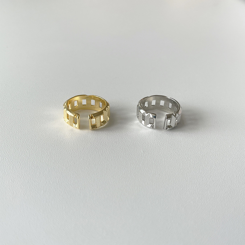 Fashion Geometric Copper Hollow Out Open Ring