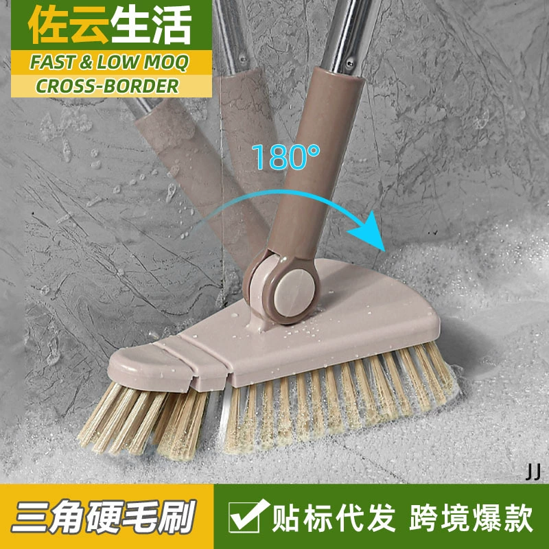 Трансграничный изогнутый треугольник Чистая щетка для ванной комнаты из нержавеющей стали длинная ручка без изгиба плитка зазор для ванной