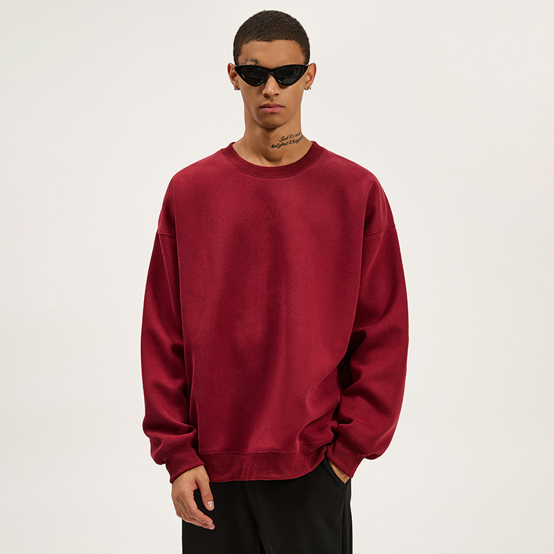Suéter de inverno novo, modelo pulôver, 420g, em imitação de algodão, gola redonda, suéter casual e versátil para casais._voghion.com